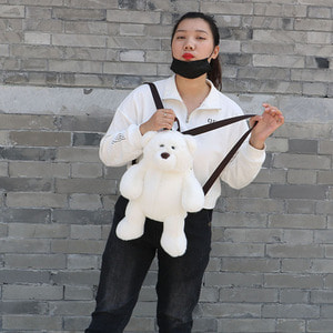 인형가방곰돌이 가방 여자신상 인형 뽀글이 학생 백팩 곰돌이 가방-542004