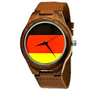 나무손목시계 수제 Holzwerk Germany® 남성 독일 국기 여성시계 에코 천연나무 아날로그 손목시계 여성시계 남성시계 쿼츠시계-550244