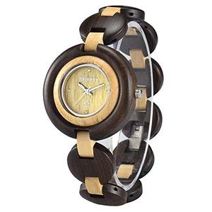 나무손목시계 BEWELL 나무로되는 시계 여자 나무로되는 결박 W010A를 가진 아날로그 석영 운동-550308