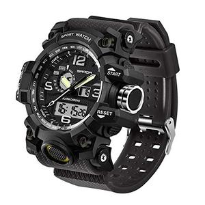 남성 시계’s Military Watch, DualDisplay 방수 Sports Digital Watch Big Wrist for 남성 시계 with Alarm  미국출고 -538125