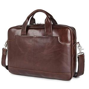 방수 가죽 랩탑 Augus Leather Laptop Briefcase for Men,Waterproof Travel Messenger Duffle Bags 15.6 Inch Laptop Bag -56033 미국출고-560330