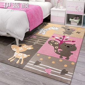 귀여운 동물모양 러그 아이방 침실 침대 커버 애니메이션 동물 사슴 친환경 도톰한-559076