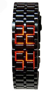 Mastop Mens Lava 스테인리스 Lava RED LED 디지털 방식으로 팔찌 마스탑 시계 미국출고 -564409