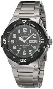 카시오 손목시계 남성용 다이버 스타일 쿼츠 시계, 스테인리스 스틸 스트랩, 실버, 23.8 (모델 - MRW-200HD-1BVCF) 미국출고 -564402