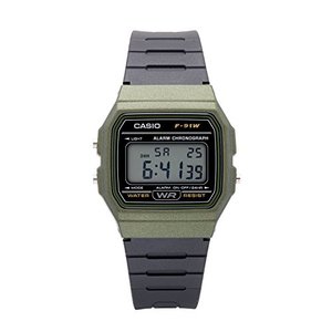 카시오 손목시계 Mens Classic Quartz Watch with Resin Strap, Black, 19.25 (Model - F-91WM-3ACF) 미국출고 -564576