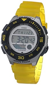 카시오 손목시계 여성용  배터리 쿼츠 레진 스트랩, 옐로우, 19.9 캐주얼 시계 (모델 - LWS-1100H-9AVCF) 미국출고 -564593