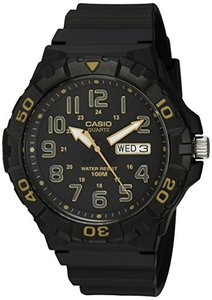 카시오 손목시계 남성 다이버 스타일 쿼츠 레진 캐주얼 시계, 색상 - 블랙 (모델 - MRW-210H-1A2VCF) 미국출고 -564511