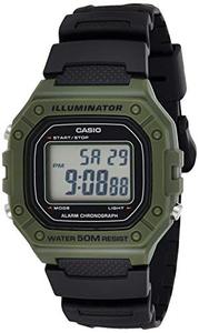 카시오 손목시계 남성용 클래식 스테인리스 스틸 쿼츠 시계 , 블랙, 21.1 (모델 - W-218H-3AVDF) 미국출고 -564549