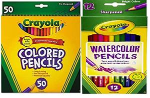크레욜라 색연필, 50 색, 크레욜라 수채화 색연필 모듬 색 12 색 미국출고 -564249