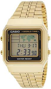 카시오 손목시계 남성용 Digital World TIME A500WGA-1DF 스테인리스 스틸 시계 미국출고 -564417