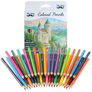 미스터 펜-색연필, 36 팩, 소프트 코어, 성인용 색연필, 색칠 연필, 어린 이용 색연필, 색연필 세트, 색연필,지도 연필, 목제 색연필 미국출고 -564196