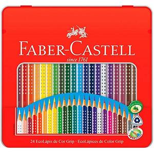 Faber-Castell | 2001 | 24 팩 색연필 | 에코 컬러 그립 | 금속 주석 | 미리 날카롭게 미국출고 -564293