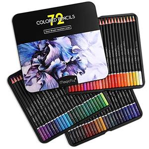 Magicfly 72 색연필, 성인용 오일베이스 색연필, 색칠 공부, 드로잉 아트 및 스케치 용 아트 색연필, 성인 및 어린 이용 컬러링 펜슬 미국출고 -564190