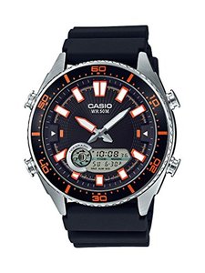카시오 손목시계 남성용 Ana-Digi Quartz Metal and Resin Casual Watch, Color - Black (Model - AMW-720-1AVCF) 미국출고 -564595