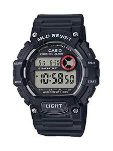 카시오 손목시계 Mud Resistant Stainless Steel Quartz Watch with Resin Strap, Black, 27.6 (Model - TRT-110H-1AVCF) 미국출고 -564427