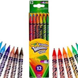 크레욜라 Twistables Erasable 색연필, 다양한 색상, 12 색, 어린 이용 선물 미국출고 -564145