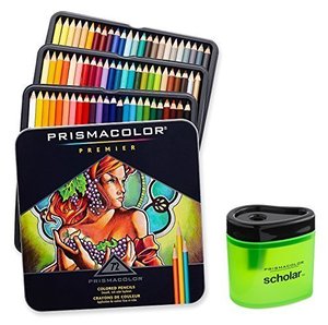 프리즈 마 3599TN Premier Soft Core 72 색연필 + 1774266 Scholar Colour Pencil Sharpener; 레이어링, 블렌딩 및 음영 처리에 적합 미국출고 -564244