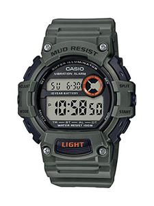 카시오 손목시계 Mens Mud Resistant 10-Year Battery Quartz Watch with Resin Strap, Green, 27.6 (모델 - TRT-110H-3AVCF) 미국출고 -564565