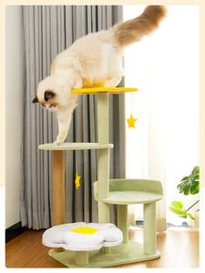고양이집  고양이 기어오르기 고양이 나무 일체형 점프대 대형 밴드 면기둥 기어오르기판 별장 고양이-575746