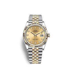 Rolex Mens 2tone New Style Datejust Champagne Diamond Dial 시계 미국출고-577190