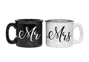 Mr and Mrs Couples Camping Ceramic Coffee Mug Set 15oz 신부와 신랑을 위한 독특한 579223 미국출고 캠핑컵