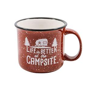 Camco Life는 캠핑장 세라믹 커피 머그에서 더 좋습니다 캠핑 및 야외 활동 시 사용하기 좋습니다 579140 미국출고 캠핑컵