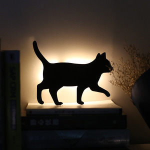 블랙캣 실루엣 램프 무드 램프 고양이 무드등 복도 램프 수유-600939