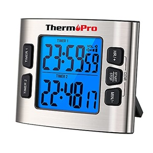 TM02 디지털 주방 듀얼 카운트다운 스톱 자석 조절식 요란한 알람 및 백라이트 LCD 587257 미국 타이머 시계
