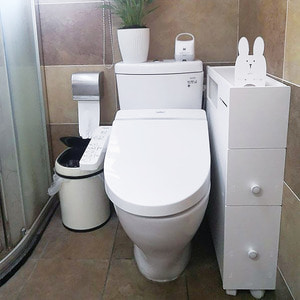 틈새장 화장실 변기옆장 방수 변기 캐비닛 욕실 틈새 선반 욕실 이동 가능-605836