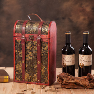 와인 포장 박스 럭셔리 와인 패키지 더블 위시본 라피 일반 레트로 레드-602827