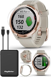 가민의 어프로치 S42 (로즈골드 라이트샌드) 여성 골프 GPS 파워 번들 플레이베터 605053 미국 시계