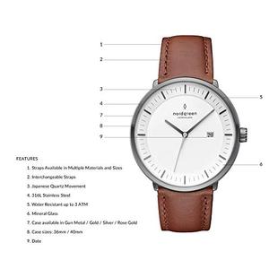 노드그린 스칸디나비아 디자인 시계 화이트 손목시계-610758