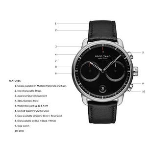 노드그린 스칸디나비아 디자인 시계 쿼츠 실버 화이트 파이오니어 손목시계-610782
