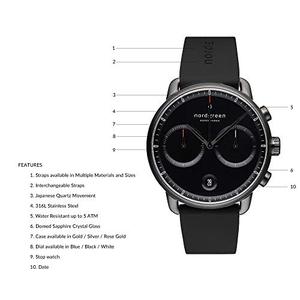 노드그린 스칸디나비아 디자인 시계 블랙 손목시계-610761