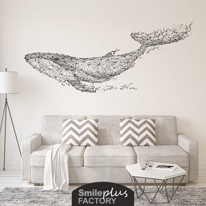 고래 장식 거실 인테리어 3d 벽면 스티커 그림 침실 벽지 셀프 스티커 배경-615870
