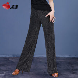 댄스스포츠 모던 팬츠 여성 스트라이프 슬림 라틴 팬츠 내셔널 댄스