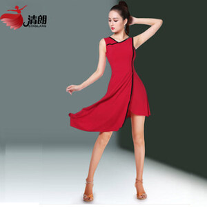 댄스스포츠  민소매 원피스 라틴댄스 트레이닝복 인터내셔널