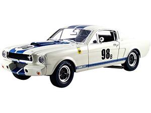 자동차 모형 미국 1965 포드 무스탕 셸비 GT350R #98B 블루 스트라이프가 있는 테를링구아 레이싱 팀 화이트 1/18 모델-623401