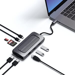 사테치 USB-C 멀티포트 MX 어댑터 – 듀얼 4K HDMI, USB-CPD 충전 미국 멀티포트-622608