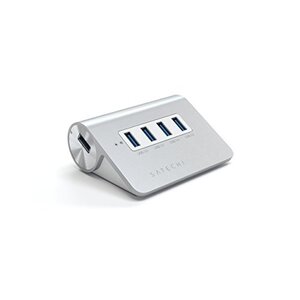 사테치 4포트 USB 3.0 프리미엄 알루미늄 허브(화이트 트림) v2.0 미국 멀티포트-622625