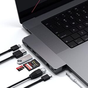 사테치 Pro Hub Max 어댑터 - USB4, USB-A 데이터, USB-C 데이터, 기가비트 이더넷 미국 멀티포트-622647