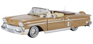 자동차 모형 미국 1958 쉐비 임팔라 컨버터블 로우라이더 라이트 브라운 크림 인테리어 겟 로우 시리즈 1/24 모델-623449