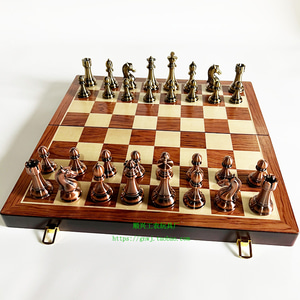 체스 프리미엄 세트 우드 접이식 보드 오버사이즈 메탈알 경기 고급 chess