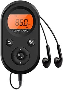 레트로 빈티지 미국 플레이어 AMFM 휴대용 라디오, 최상의 수신으로 충전 가능한 개인용 포켓 라디오, 긴 배터리 수명, 스테레오 이어폰-628030