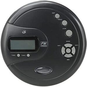 레트로 빈티지 미국 플레이어 안티스킵 보호 기능이 있는 GPX PC332B 휴대용 CD, FM 라디오 및 스테레오 이어버드 - 블랙-627980