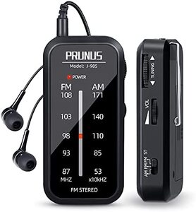 레트로 빈티지 미국 플레이어 포켓 라디오 미니 AM FM 스테레오 휴대용 배터리 작동 라디오, 헤드폰 포함-627997
