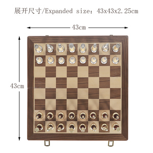 럭셔리 메탈 체스알 특대 원목 접이식판 고급 chess