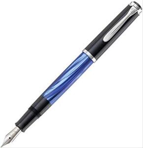 펠리칸 만년필 미국 전통 M205 블루 마블 분수 펜, 파인 닙, 각 1개