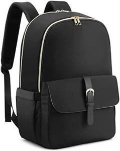 신학기 가방 미국 백팩 JFFD 여성용 노트북 수납 15.6인치 컴퓨터 핸드백, 블랙-630412