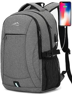신학기 가방 미국 백팩 ProEtrade 노트북 수납, 학교 업무용 USB 충전 포트 15.6인치, 남성용 그레이-630428